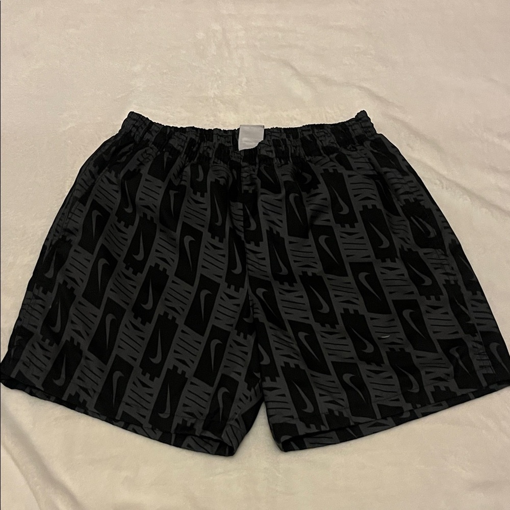 Nike Black and Gray Graphic Shorts